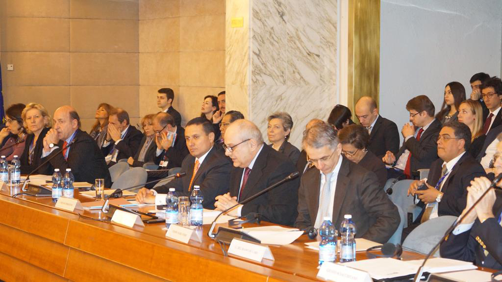 Seminario Il sostegno italiano alla sicurezza in America Centrale, con la partecipazione del Ministro degli Affari Esteri di Guatemala, Carlos Raúl Morales Moscoso (18.02.2015).